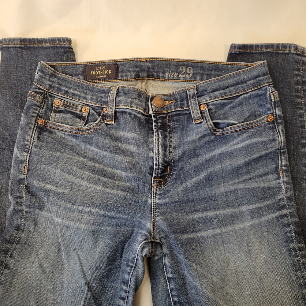 J. Crew Women's Denim Tooth Pick Skinny Jeans in Classic Blue
